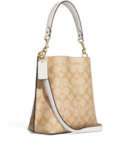 Coach Mollie Bucket Bag 22 In Signature Canvas Light Khaki Chalk
