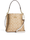 Coach Mollie Bucket Bag 22 In Signature Canvas Light Khaki Chalk
