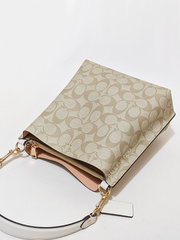 Coach Mollie Bucket Bag 22 In Signature Canvas Light Khaki Chalk