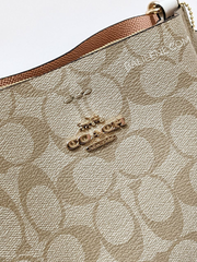 Coach Mollie Bucket Bag 22 In Signature Canvas Light Khaki Chalk