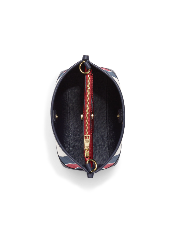 Coach Mollie Bucket Bag 22 In Signature Jacquard With Stripes Gold/Chalk Multi