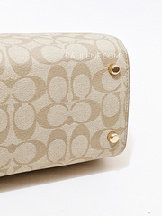 Coach Rowan Satchel In Signature Canvas Light Khaki Chalk