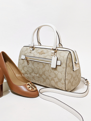 Coach Rowan Satchel In Signature Canvas Light Khaki Chalk