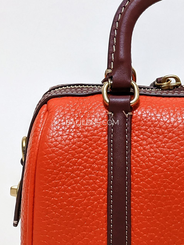 Coach Ruby Satchel 18 In Colorblock Brass/Red Orange Multi