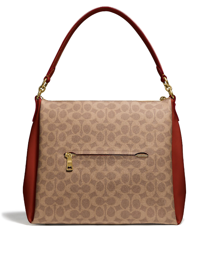 Coach Shay Shoulder Bag In Signature Canvas Tan Rust – Balilene