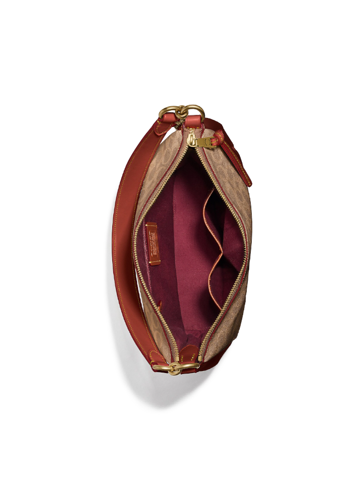 Coach Shay Shoulder Bag In Signature Canvas Tan Rust Balilene