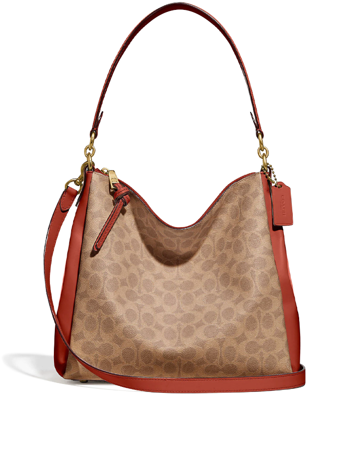 Coach Shay Shoulder Bag In Signature Canvas Tan Rust Balilene