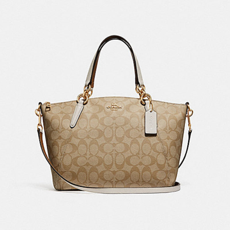 Coach F27582 Signature Small Kelsey Light Khaki/Chalk