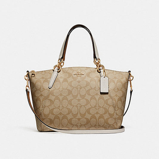 Coach F27582 Signature Small Kelsey Light Khaki/Chalk
