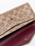 Coach Soft Wallet In Colorblock Signature Canvas Tan Rust