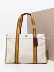 Coach Spin Tote 42 In Signature Jacquard Natural Multi