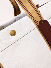 Coach Spin Tote 42 In Signature Jacquard Natural Multi