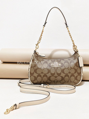 Coach Teri Shoulder Bag In Signature Canvas Khaki Chalk Multi