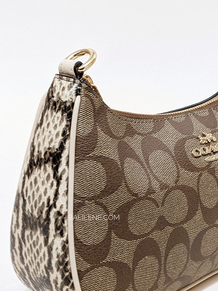 Coach Teri Shoulder Bag In Signature Canvas Khaki Chalk Multi