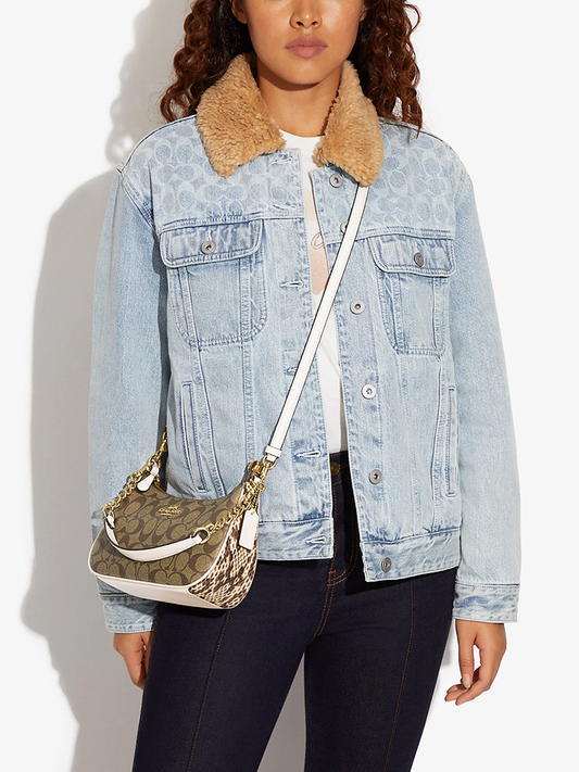 Coach Teri Shoulder Bag In Signature Canvas Khaki Chalk Multi