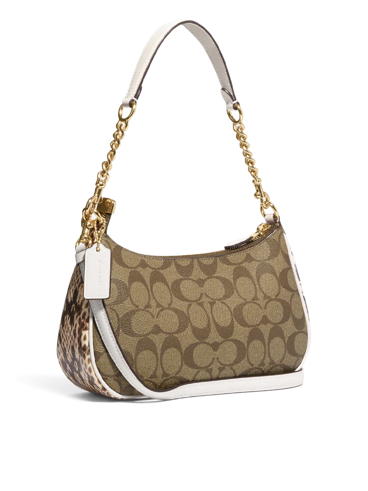 Coach Teri Shoulder Bag In Signature Canvas Khaki Chalk Multi