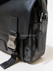 Coach Track Crossbody In Signature Canvas Gunmetal/Charcoal Black