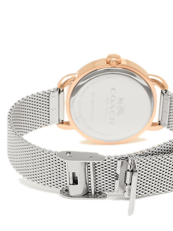 Coach W6182 Lexington Silver Two Tone Mesh Bracelet Watch