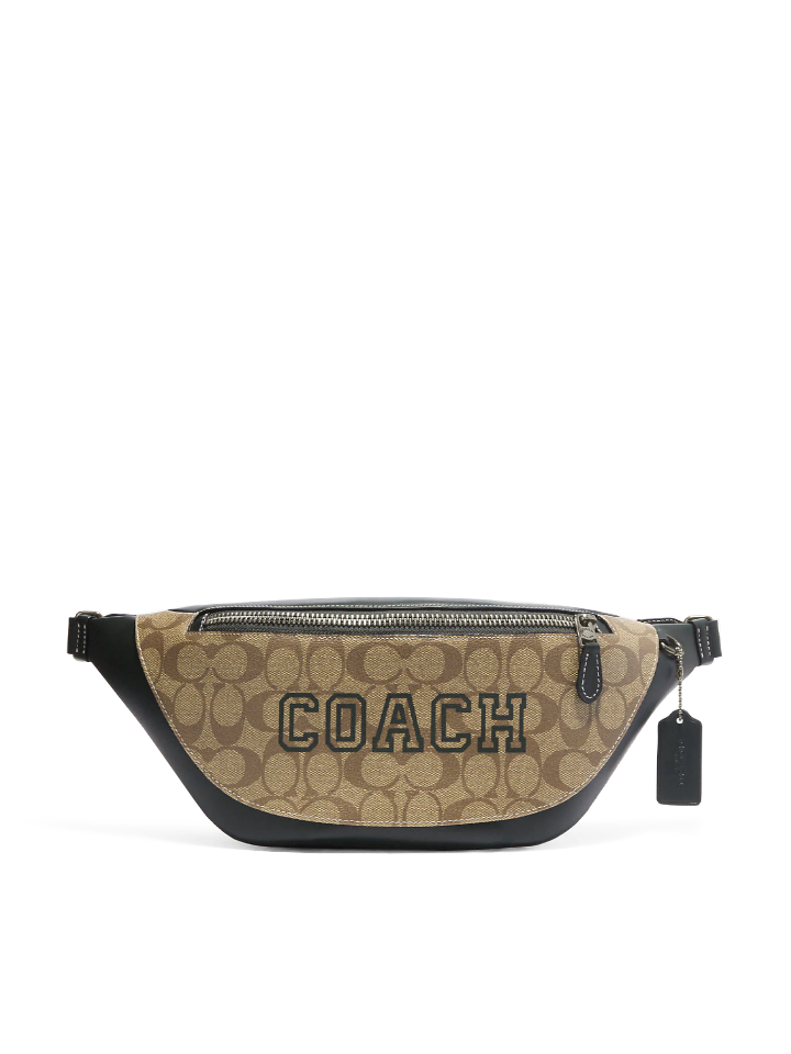    Coach-Warren-Belt-Bag-In-Signature-Canvas-With-Varsity-Motif-Khaki-Amazon-Green-Balilene-depan