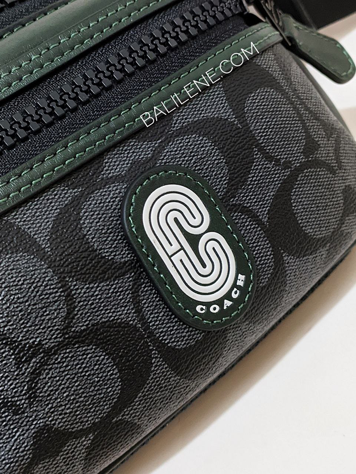 Coach-Westway-Belt-Bag-In-Colorblock-Signature-Canvas-With-Coach-Patch-Charcoal-Amazon-Green-Balilene-detail-logo
