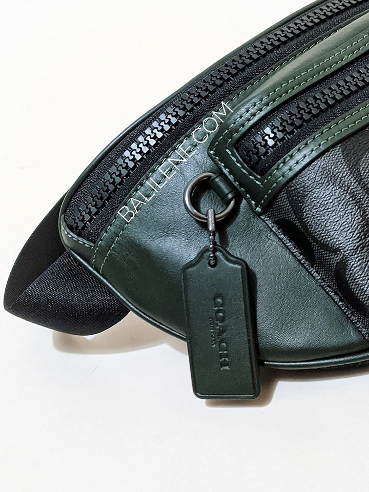 Coach-Westway-Belt-Bag-In-Colorblock-Signature-Canvas-With-Coach-Patch-Charcoal-Amazon-Green-Balilene-detail-samping