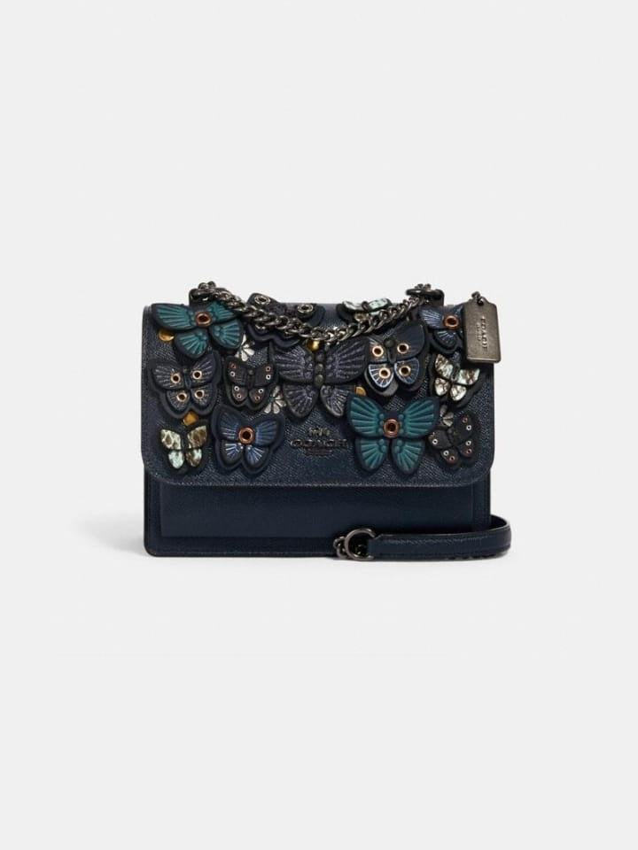 Coach 1425 Klare Crossbody With Butterfly Applique Midnight
