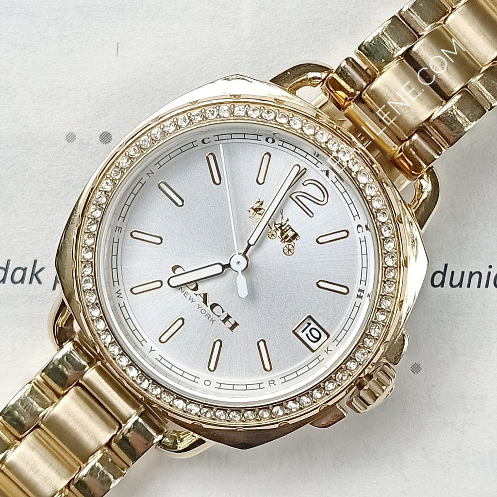 Coach 14502589 Tatum Crystal Womens Gold Stainless Steel Watch