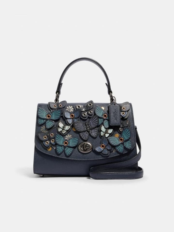 Coach 2307 Tilly Top Handle Applique Butterfly Midnight Balilene