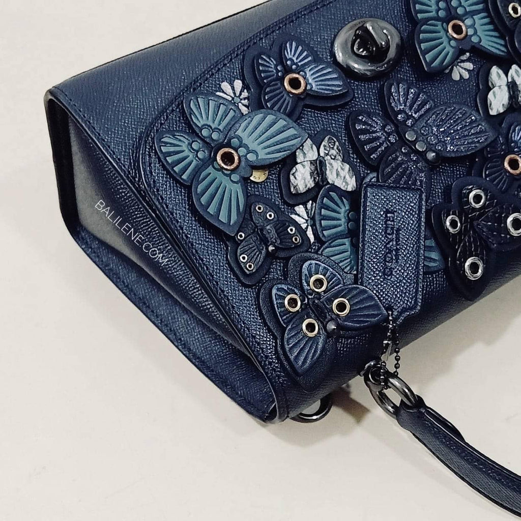 Coach 2307 Tilly Top Handle Applique Butterfly Midnight