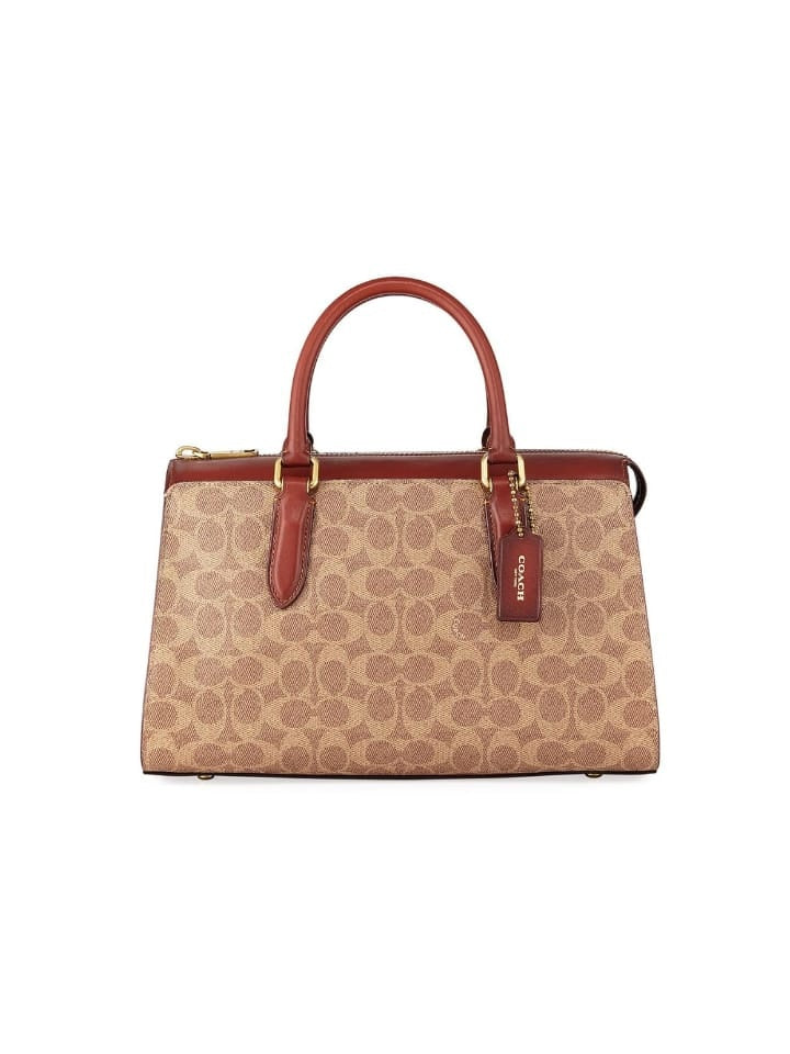 Coach 30949 Signature Bond Satchel Tan Rust