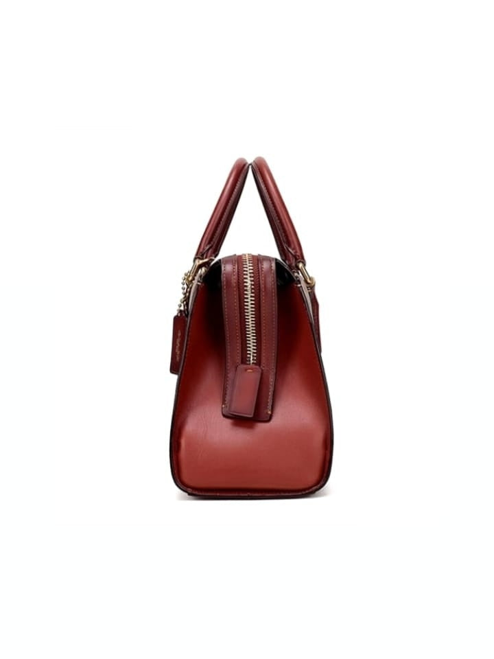 Coach 30949 Signature Bond Satchel Tan Rust