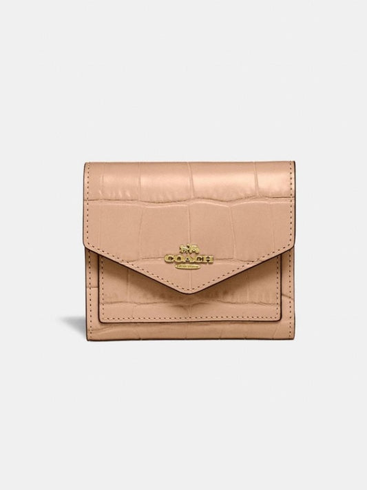 Coach 32486 Small Wallet Emboss Croco Beechwood