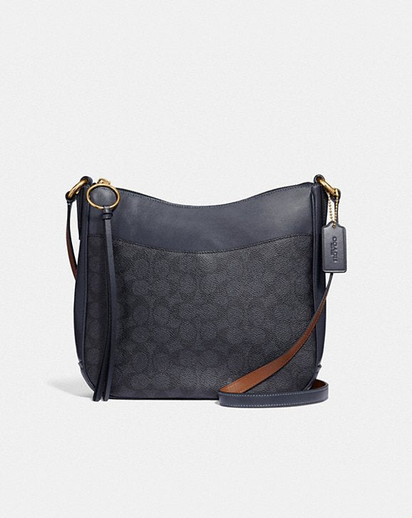 Coach 38579 Chaise Crossbody In Signature Canvas Charcoal/midnight Navy