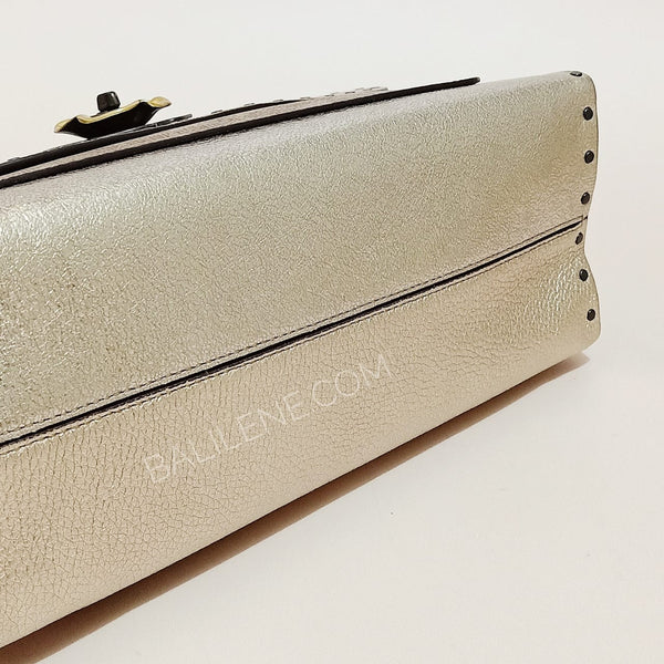 Coach 39679 Parker Signature Rivets Metalik Tan Platinum – Balilene