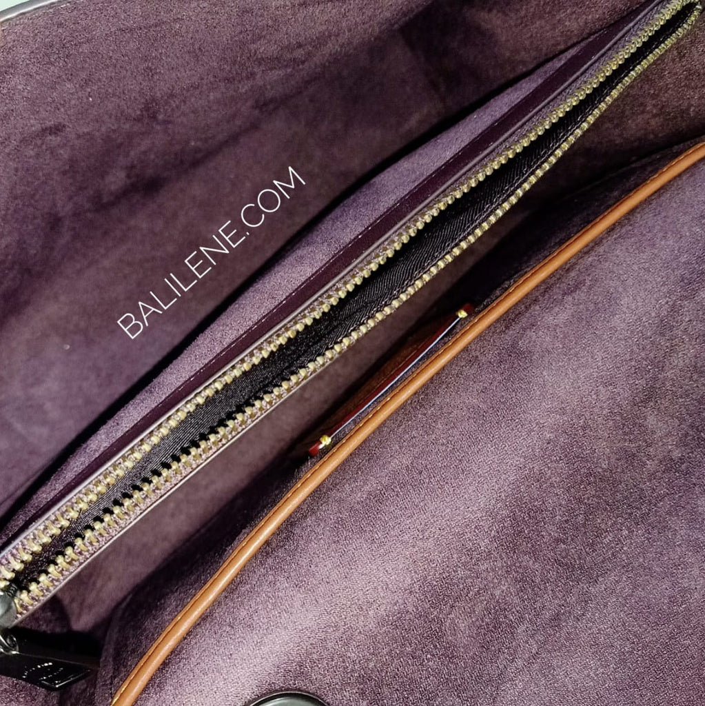 Coach 39679 Parker Signature Rivets Metalik Tan Platinum – Balilene