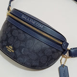Coach 39937 Belt Canvas Signature Charcoal Midnight Navy