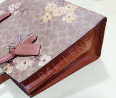 Coach 54650  Signature Charlie Prairie Tan Rust Bow