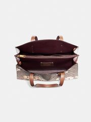 Coach 54650  Signature Charlie Prairie Tan Rust Bow