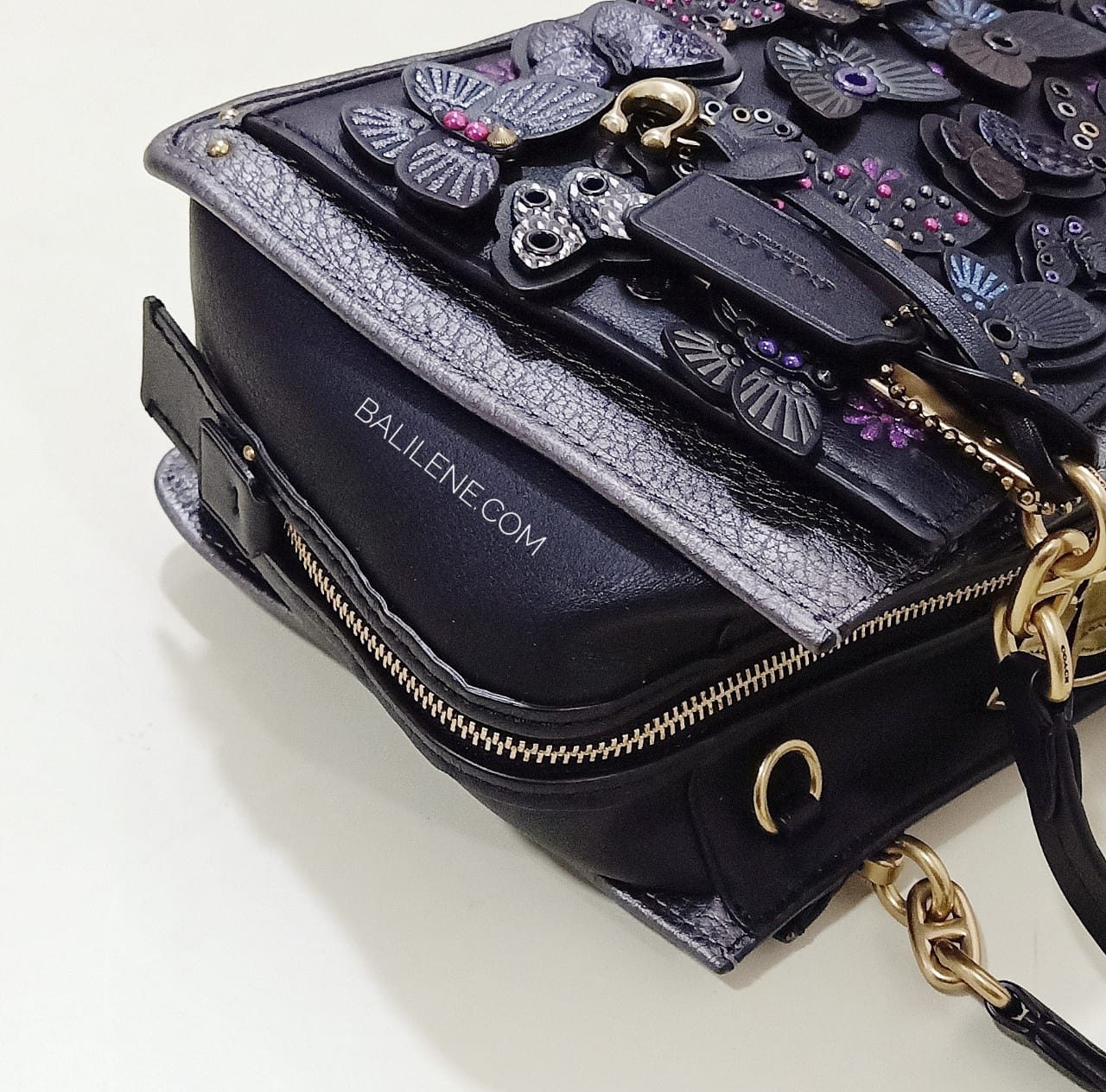 Coach 72614 Dreamer With Butterfly Applique And Snakeskin Black Multi