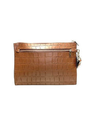 Coach F73151 Structured Pouch Croco Embosed Saddle