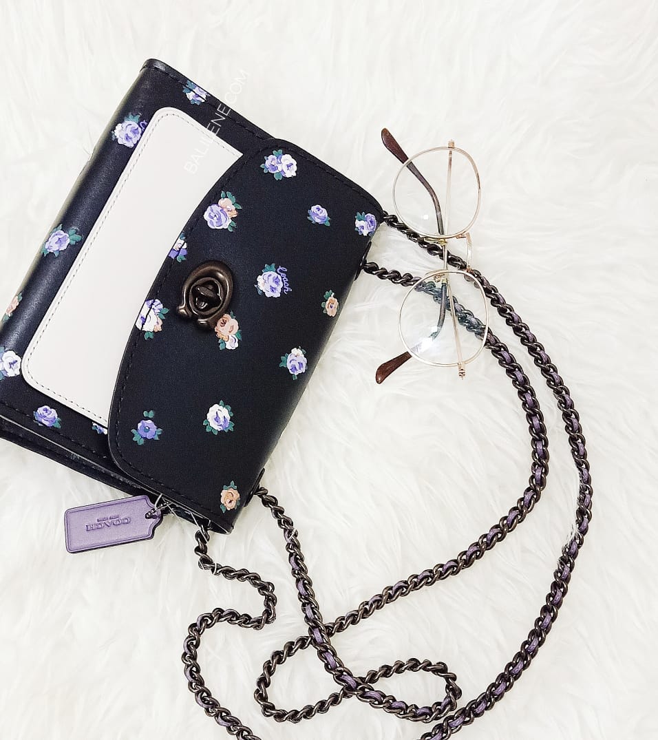 Coach 76124 Parker 18 With Vintage Rosebud Print Black Multi