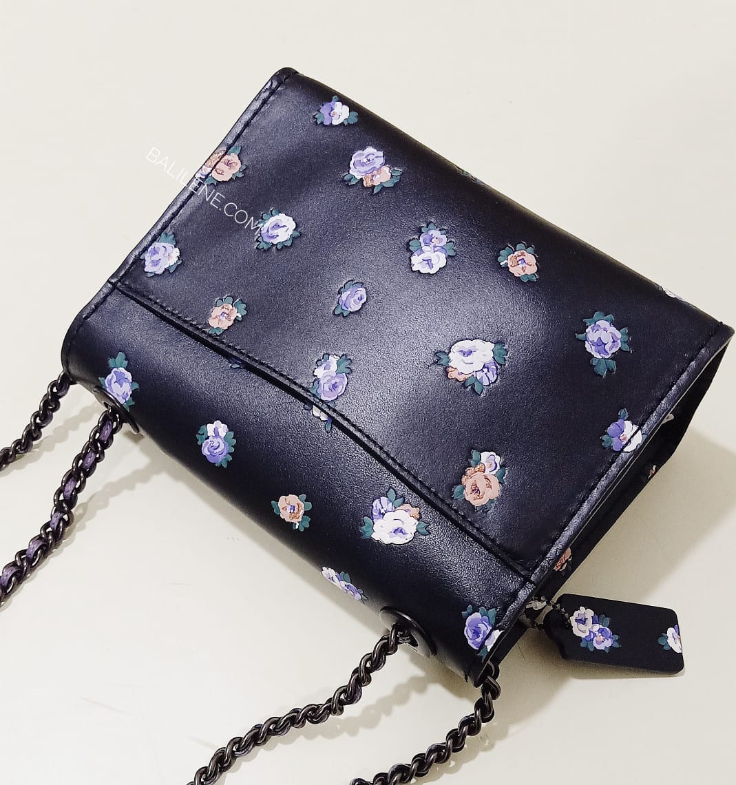 Coach 76124 Parker 18 With Vintage Rosebud Print Black Multi