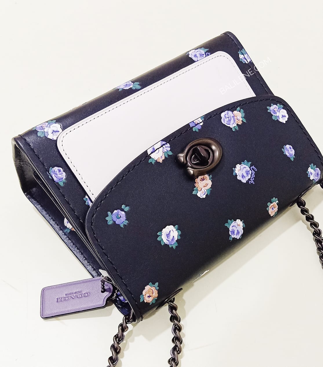 Coach 76124 Parker 18 With Vintage Rosebud Print Black Multi