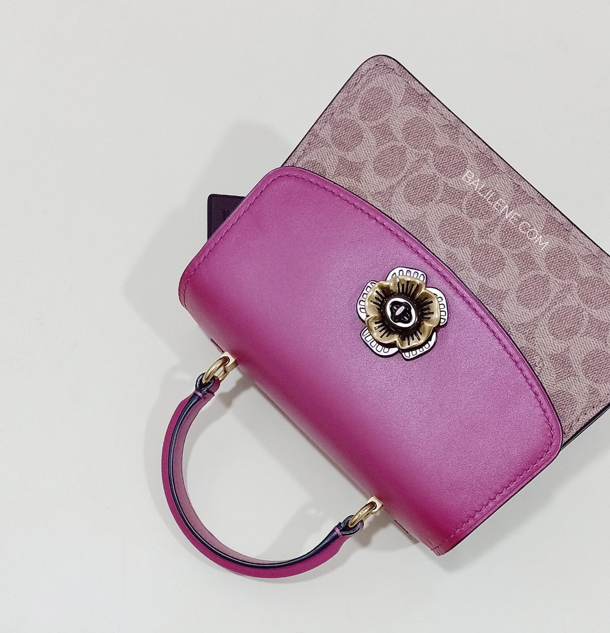 Coach 79274 Parker Top Handle Sig Tan Dusty Pink