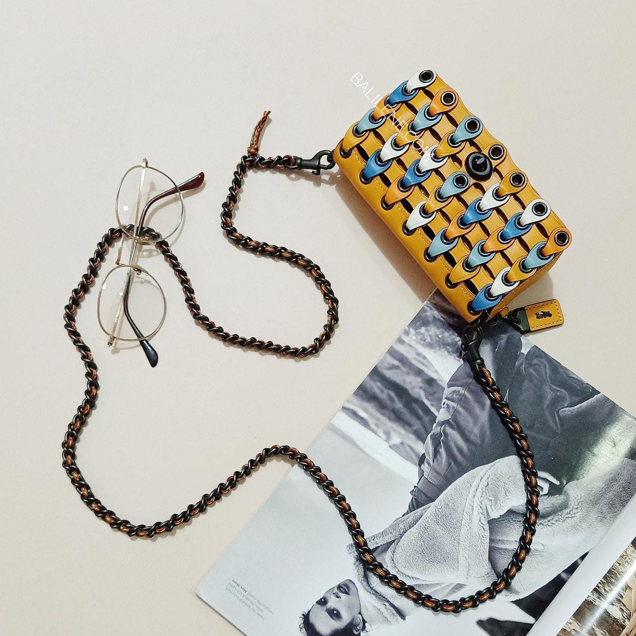 Coach 86832 Link Dinker Colorblok Goldenrod Multi