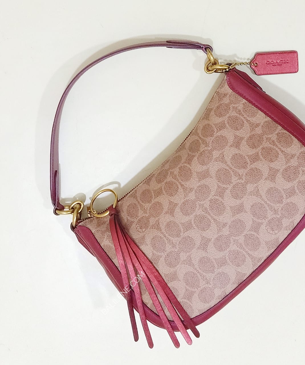 Coach 88768  Sutton Crossbody Tan Deep Red Multi