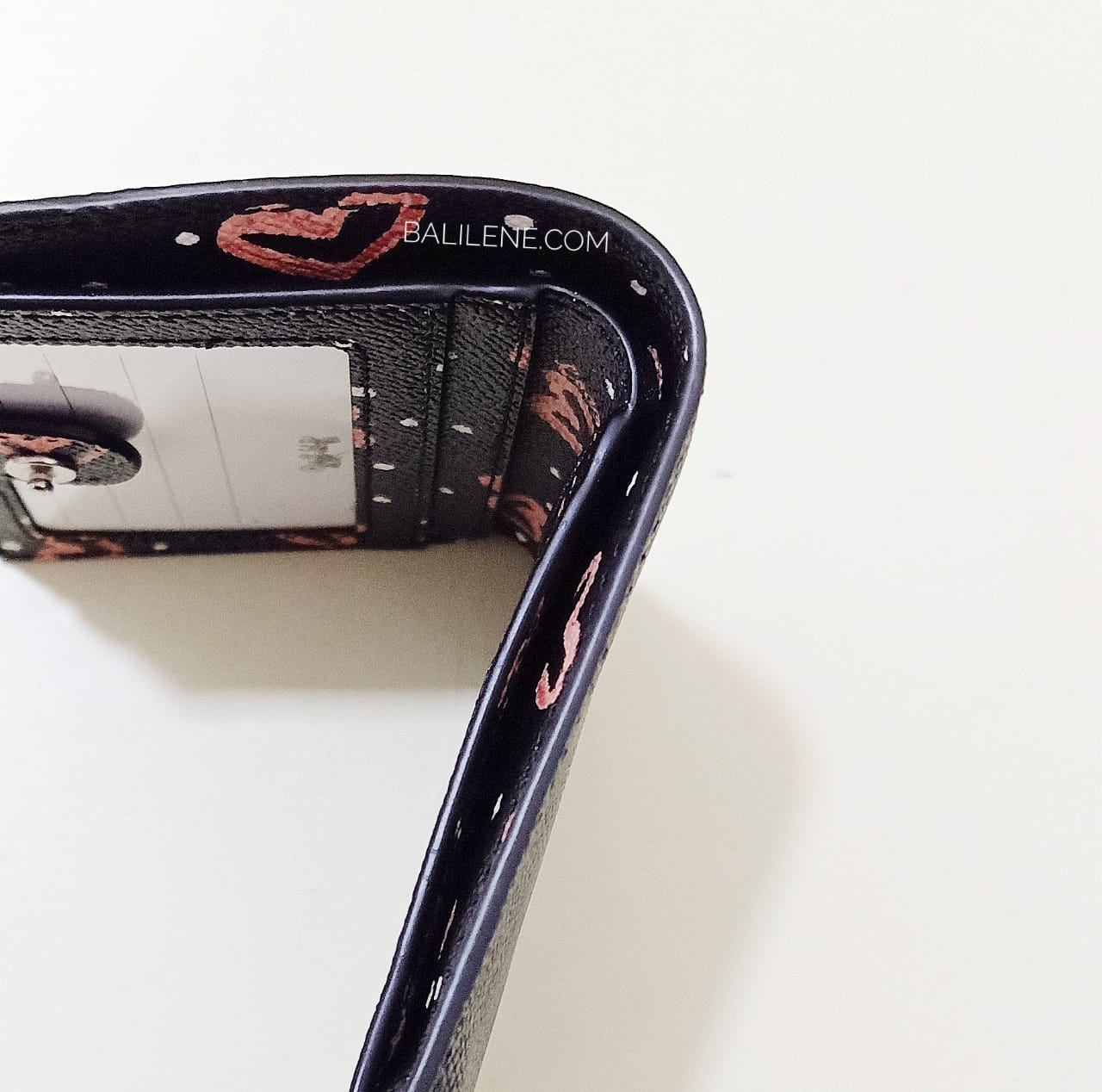 Coach 91056 Snap Card Crayon Heart Black