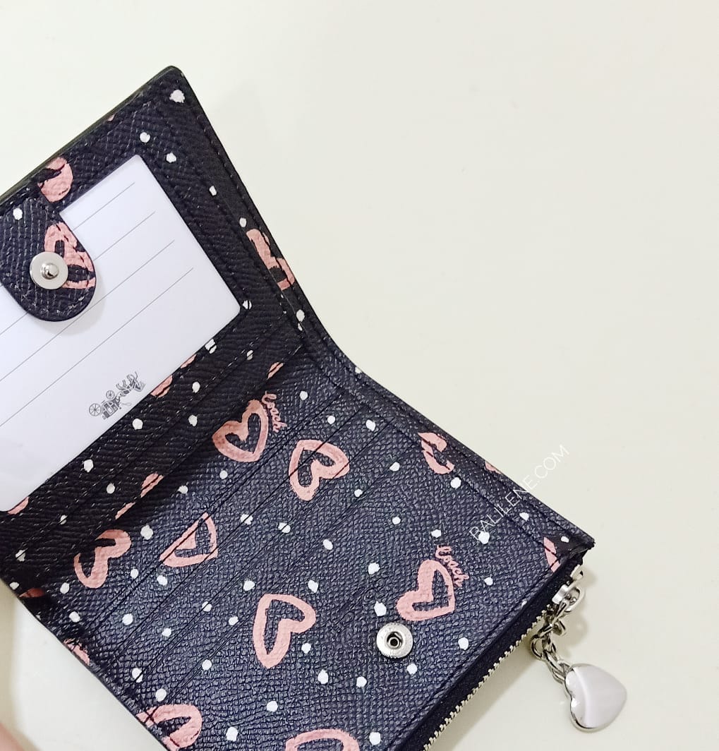 Coach 91056 Snap Card Crayon Heart Black