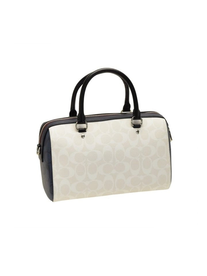 Coach 91071 Coach Signature Rowan Satchel Chalk Multi