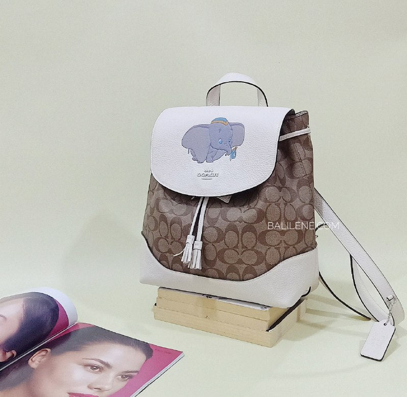 coach disney dumbo backpack Coach 91121 Ele Backpack Dumbo Khaki Chalk Multi – Balilene